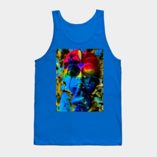 A blue red Bali face mask Tank Top